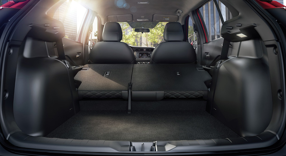 Nissan Kicks open boot and flattend seats